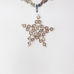 Pendant 30cm - Norma-Khaki Braid - Pendant 30cm - Laiton argenté